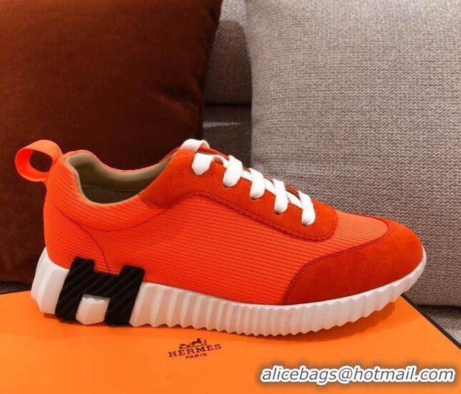 Best Price Hermes Bouncing Suede Sneakers 051093 Orange 2021 