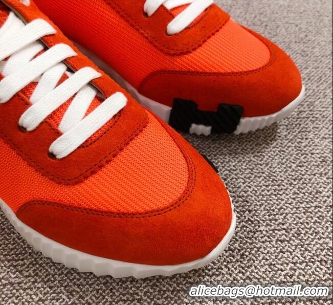 Best Price Hermes Bouncing Suede Sneakers 051093 Orange 2021 