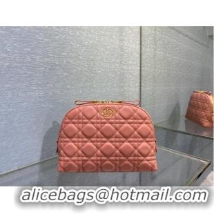 Best Quality DIOR CARO BEAUTY POUCH Cannage Lambskin S5047 Pink