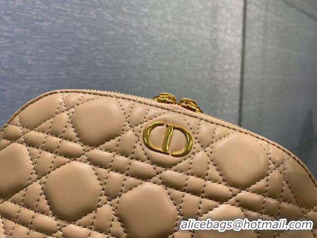 Good Product DIOR CARO BEAUTY POUCH Cannage Lambskin S5047 Beige