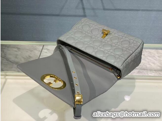 Famous Brand MEDIUM DIOR CARO BAG Soft Cannage Calfskin M9242 Grey