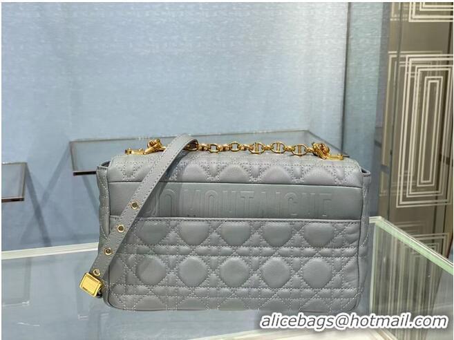 Famous Brand MEDIUM DIOR CARO BAG Soft Cannage Calfskin M9242 Grey