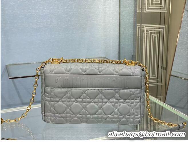 Famous Brand MEDIUM DIOR CARO BAG Soft Cannage Calfskin M9242 Grey