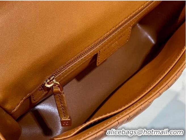 Top Grade MEDIUM DIOR CARO BAG Soft Cannage Calfskin M9242 Brown