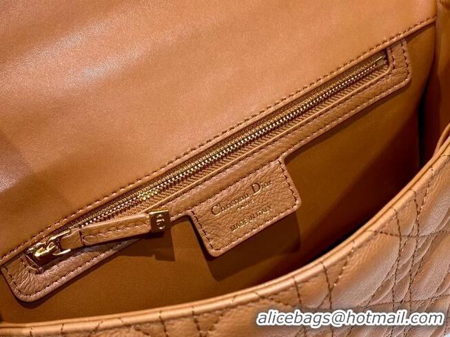 Top Grade MEDIUM DIOR CARO BAG Soft Cannage Calfskin M9242 Brown