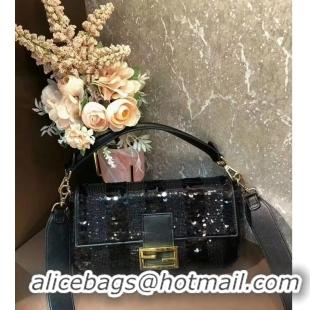 Most Popular FENDI BAGUETTE Bag Pearl slice F1359 Black