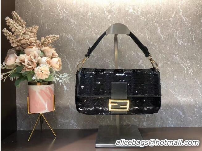 Most Popular FENDI BAGUETTE Bag Pearl slice F1359 Black