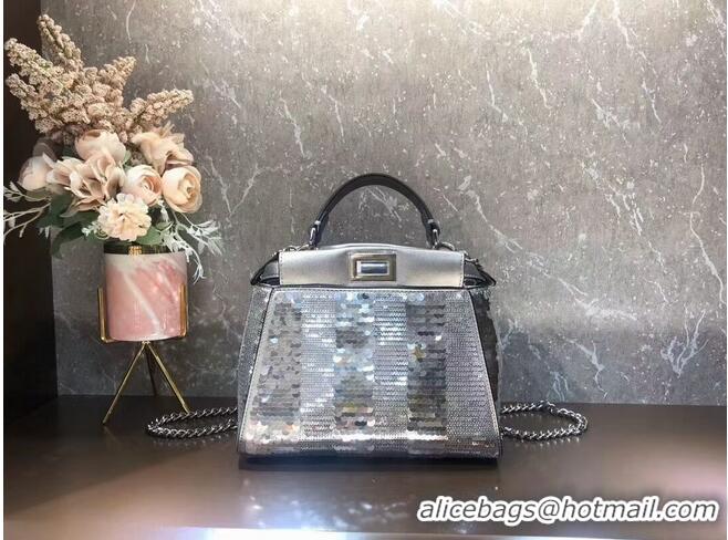 Good Product FENDI Mini-bag from the Chinese New Year Limited Capsule Collection Code: 8BN309A Silver