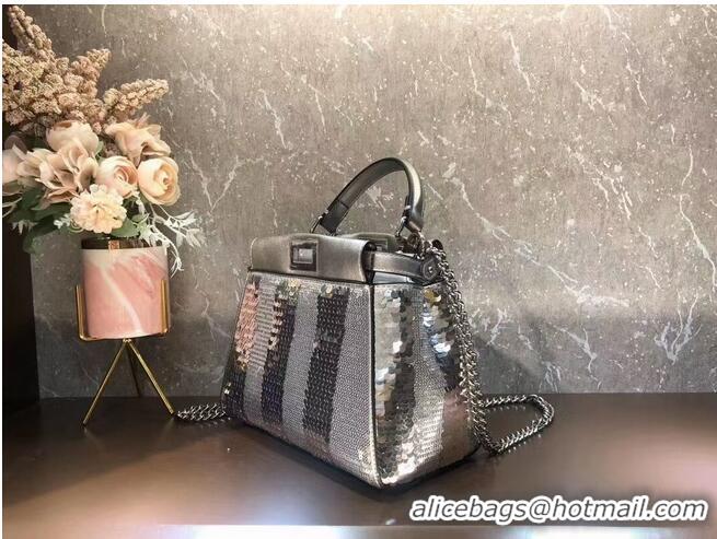 Good Product FENDI Mini-bag from the Chinese New Year Limited Capsule Collection Code: 8BN309A Silver