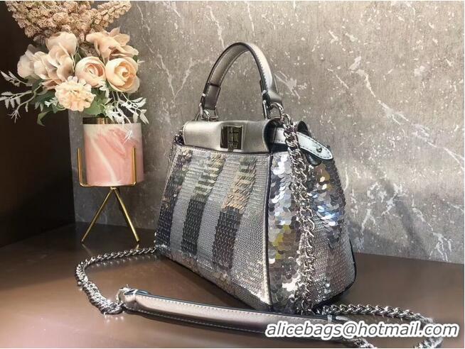 Good Product FENDI Mini-bag from the Chinese New Year Limited Capsule Collection Code: 8BN309A Silver