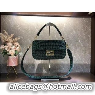 Top Quality FENDI BAGUETTE Jacquard fabric interlace bag 8BR600A