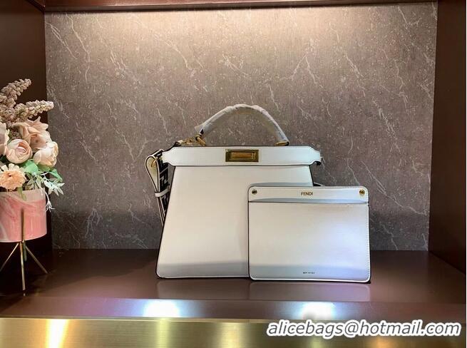 Good Product FENDI PEEKABOO ISEEU MEDIUM leather bag F1392 White