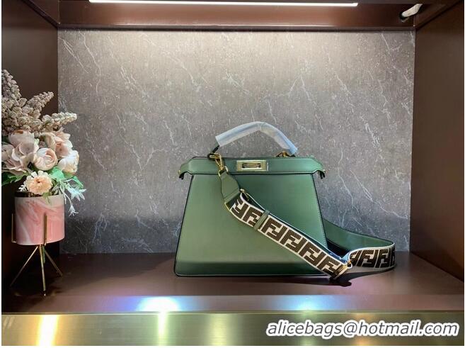 Affordable Price FENDI PEEKABOO ISEEU MEDIUM Green Leather Bag 8BN321A6