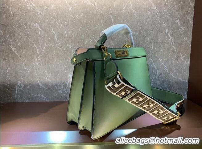 Affordable Price FENDI PEEKABOO ISEEU MEDIUM Green Leather Bag 8BN321A6