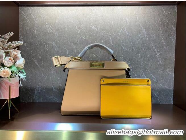 Top Quality FENDI PEEKABOO ISEEU MEDIUM leather bag 8BN321A6 Apricot