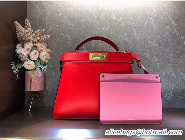 Top Grade FENDI PEEKABOO ISEEU MEDIUM leather bag 8BN321A6 Red