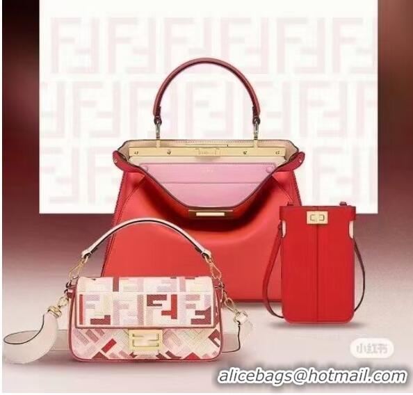 Top Grade FENDI PEEKABOO ISEEU MEDIUM leather bag 8BN321A6 Red