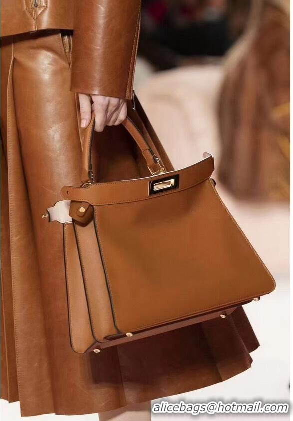 Top Quality FENDI PEEKABOO ISEEU MEDIUM leather bag 8BN321A6 Brown