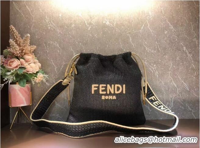 Reasonable Price FENDI PACK SMALL POUCH Braided straw small-bag F1529 Black