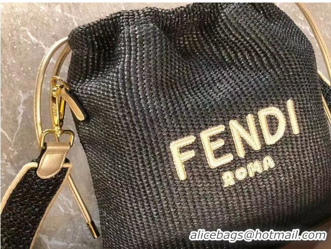 Reasonable Price FENDI PACK SMALL POUCH Braided straw small-bag F1529 Black