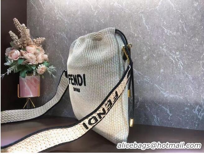 Super Quality FENDI PACK SMALL POUCH Braided straw small-bag F1529 Beige