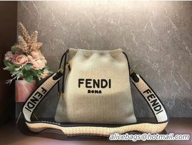 Super Quality FENDI PACK SMALL POUCH Braided straw small-bag F1529 Beige