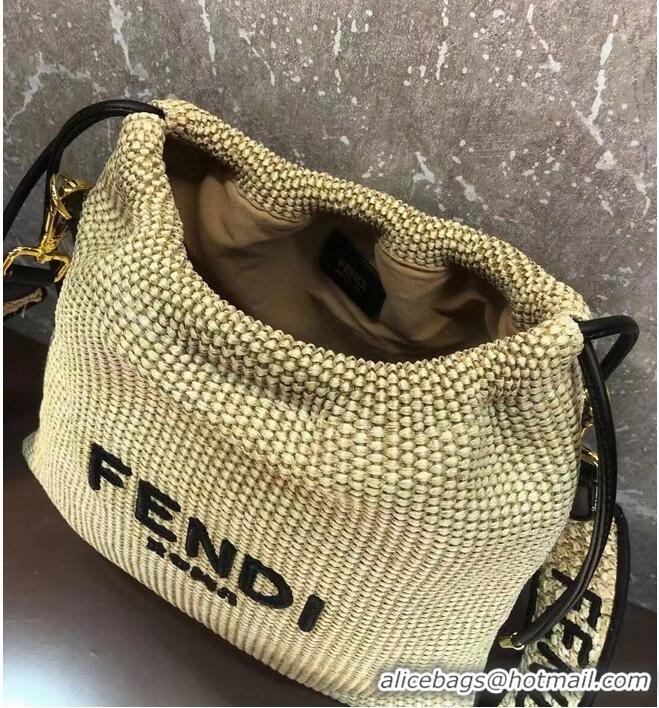 New Fashion FENDI PACK SMALL POUCH Braided straw small-bag F1529 Brown