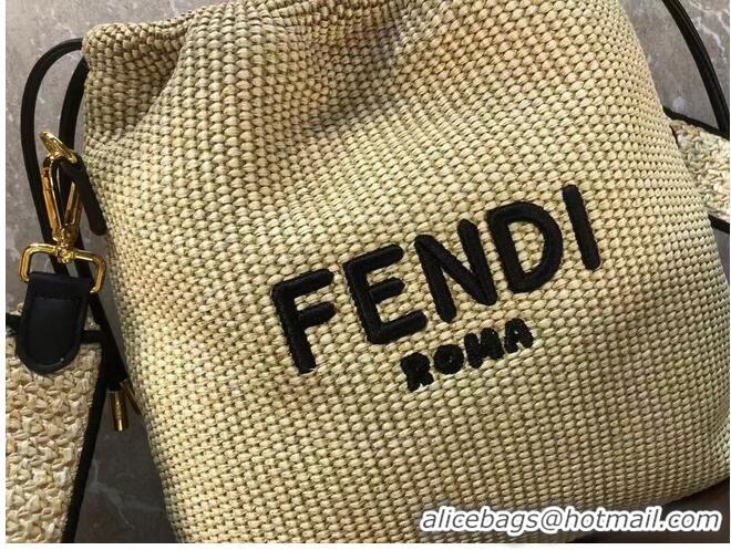 New Fashion FENDI PACK SMALL POUCH Braided straw small-bag F1529 Brown