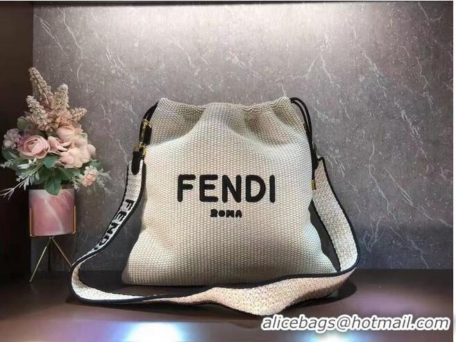 Promotional FENDI PACK SMALL POUCH Braided straw Large-bag F1529 Beige