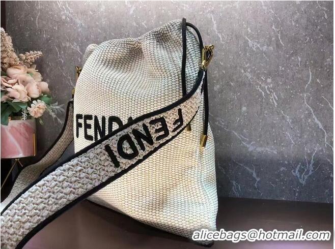 Promotional FENDI PACK SMALL POUCH Braided straw Large-bag F1529 Beige