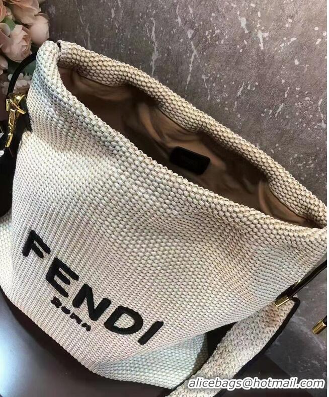 Promotional FENDI PACK SMALL POUCH Braided straw Large-bag F1529 Beige