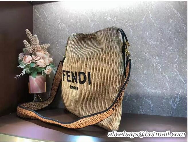 Buy Discount FENDI PACK SMALL POUCH Braided Straw Large-bag F1529 Apricot