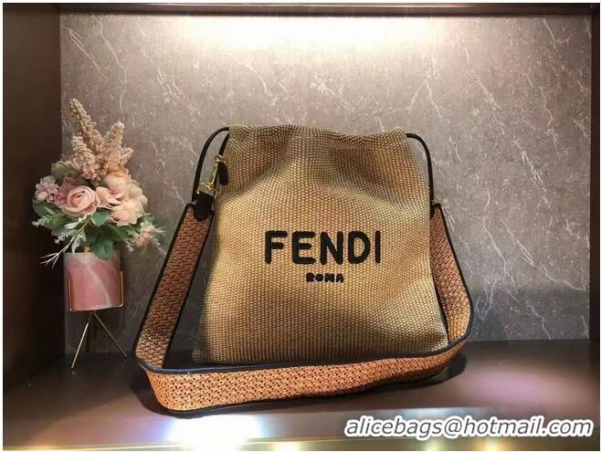 Buy Discount FENDI PACK SMALL POUCH Braided Straw Large-bag F1529 Apricot