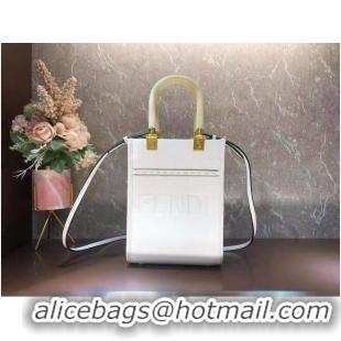 Super Quality FENDI SUNSHINE SHOPPER leather mini-bag F1620 White