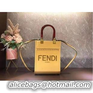 Grade Wholesale FENDI SUNSHINE SHOPPER leather mini-bag F1620 Yellow