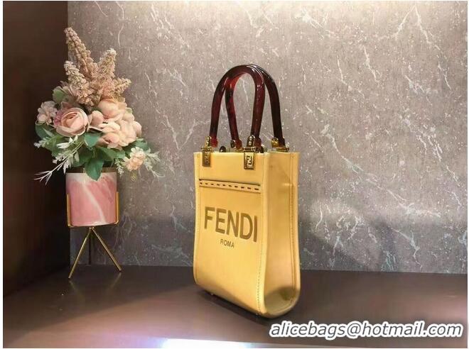 Grade Wholesale FENDI SUNSHINE SHOPPER leather mini-bag F1620 Yellow