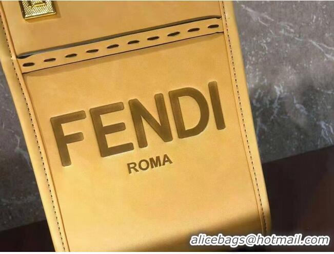 Grade Wholesale FENDI SUNSHINE SHOPPER leather mini-bag F1620 Yellow