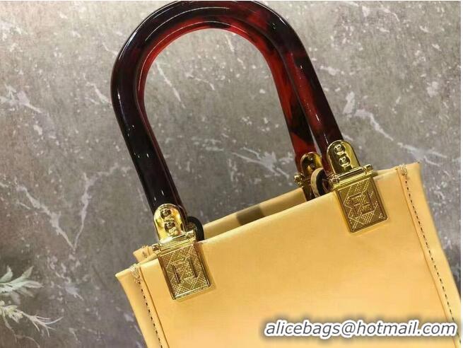 Grade Wholesale FENDI SUNSHINE SHOPPER leather mini-bag F1620 Yellow