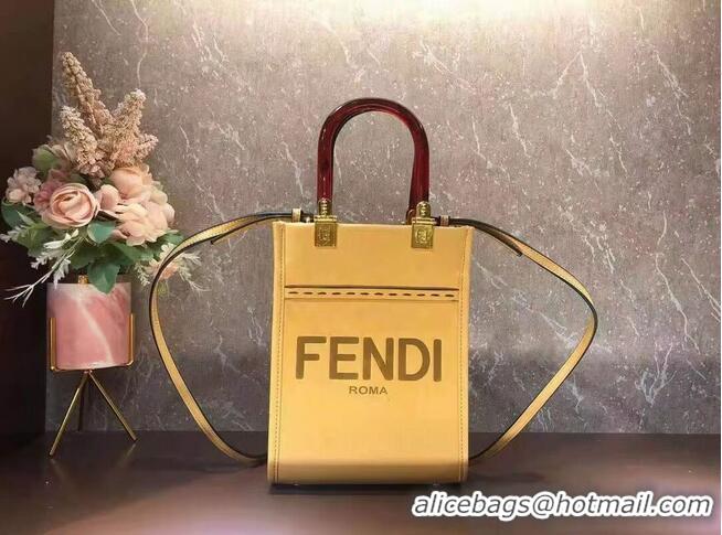 Grade Wholesale FENDI SUNSHINE SHOPPER leather mini-bag F1620 Yellow