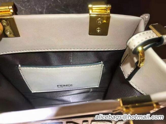 Super Quality FENDI SUNSHINE SHOPPER leather mini-bag F1620 Grey