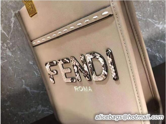 Super Quality FENDI SUNSHINE SHOPPER leather mini-bag F1620 Grey