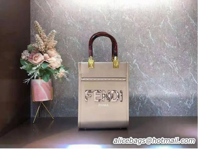 Super Quality FENDI SUNSHINE SHOPPER leather mini-bag F1620 Grey