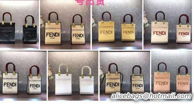 Super Quality FENDI SUNSHINE SHOPPER leather mini-bag F1620 Grey