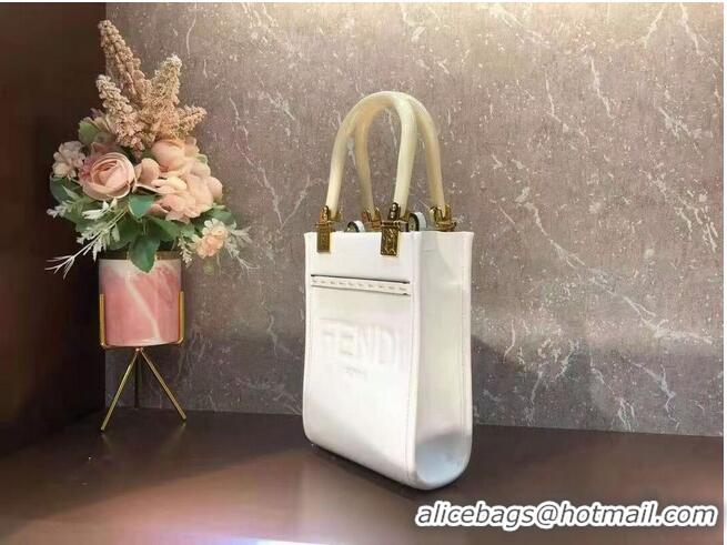 Good Product FENDI MINI SUNSHINE SHOPPER leather mini-bag 8BS051ABV Beige