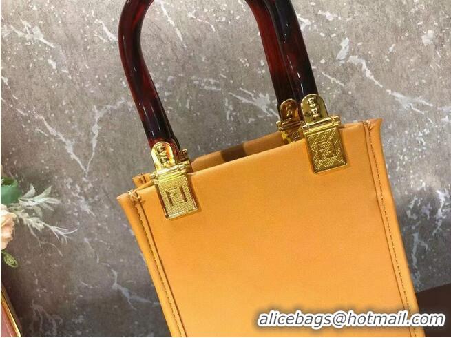 Super Quality FENDI MINI SUNSHINE SHOPPER leather mini-bag 8BS051ABV Orange