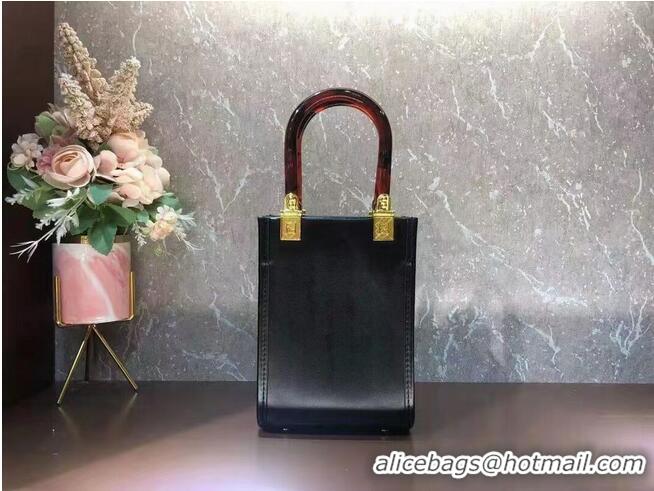 Promotional FENDI MINI SUNSHINE SHOPPER leather mini-bag 8BS051ABV Black