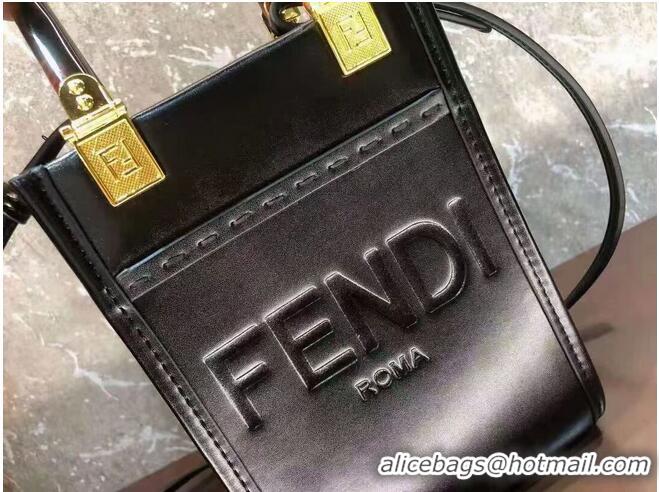 Promotional FENDI MINI SUNSHINE SHOPPER leather mini-bag 8BS051ABV Black