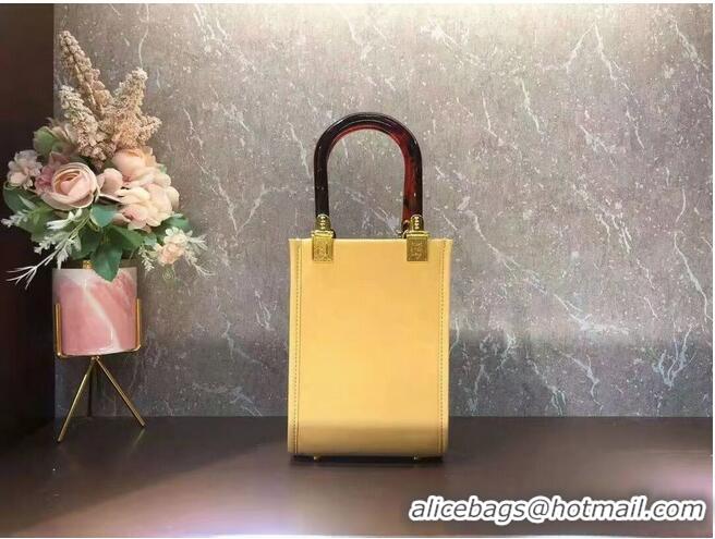 New Design FENDI MINI SUNSHINE SHOPPER leather mini-bag 8BS051ABV Yellow