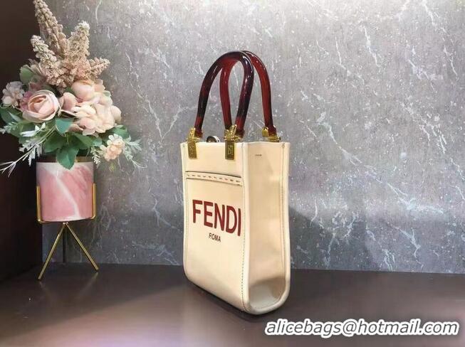 Trendy Design FENDI MINI SUNSHINE SHOPPER leather mini-bag 8BS051ABV Beige