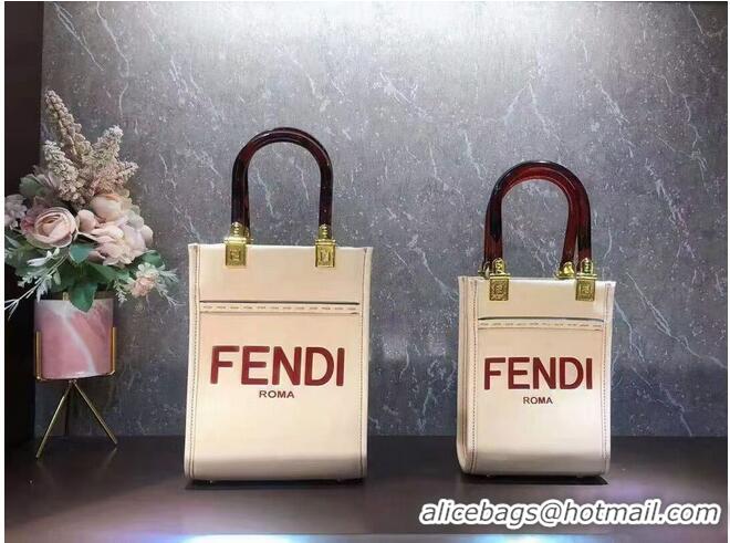 Trendy Design FENDI MINI SUNSHINE SHOPPER leather mini-bag 8BS051ABV Beige